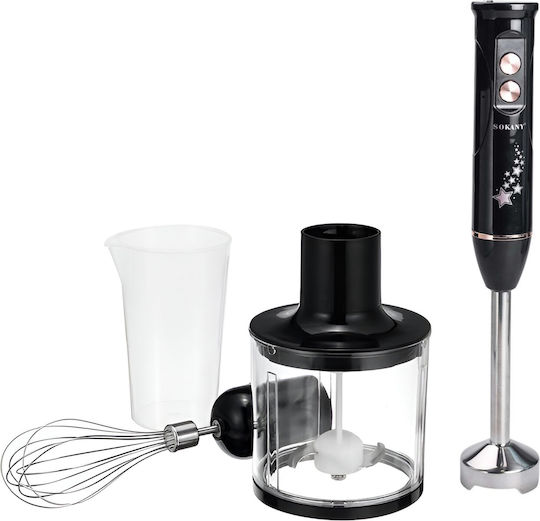 Sokany 600w 4-in-1 Hand Blender Chopper Whisk Grey