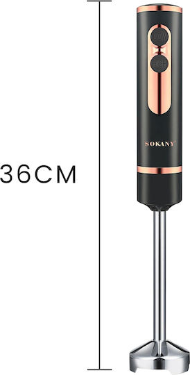 Sokany 600w Ръчен Блендер Нож От Неръждаема Стомана Ергономична Дръжка Черен