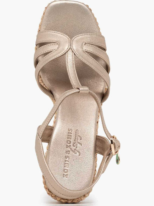 Women's Leather Platform Shoes Platinum