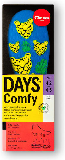 Christou 1910 Comfy Days Ανατομικοί Πάτοι Παπουτσιών για Ενήλικες & Παιδιά Blue Cheetahs 2τμχ