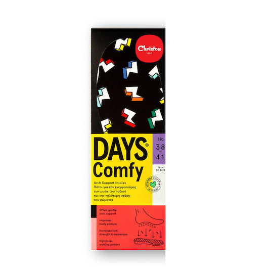 Christou 1910 Comfy Days Ανατομικοί Πάτοι Παπουτσιών Thunder Black για Ενήλικες & Παιδιά 2τμχ