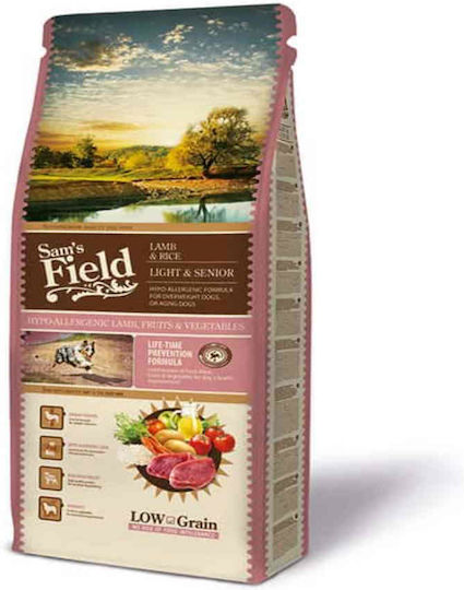 Sam's Field Light Senior 2.5kg Ξηρά Τροφή Διαίτης, με Λίγα Σιτηρά για Ηλικιωμένους Σκύλους με Ρύζι και Αρνί