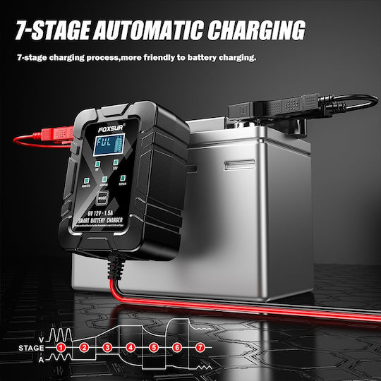 Foxsur Autobatterieladegerät 6/12V