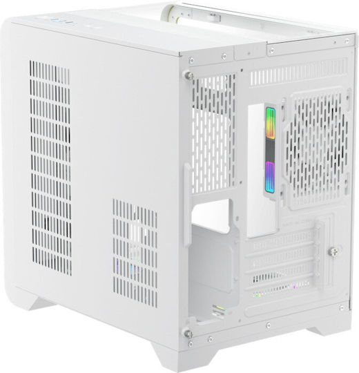 1STPLAYER RT5 Геймърско Micro Tower Компютърна Кутия с Страничен Прозорец Бяла