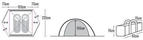 Keumer Season Χειμερινή Σκηνή Camping Igloo Ορειβασίας Πράσινη με Διπλό Πανί για 2 Άτομα Αδιάβροχη 4000mm 290x220x105εκ.