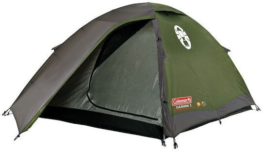 Coleman Darwin 3 Camping Tent Igloo Mountaineering Grey with Double Cloth 4 Seasons for 3 People Waterproof 3000mm 280x180x120cm