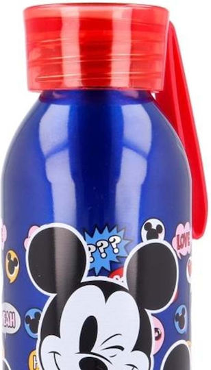 Stor Mickey Mouse Παιδικό Παγούρι Mickey Αλουμινίου με Καλαμάκι Μπλε 510ml