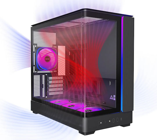 Montech King 15 Pro Gaming Mini Tower Computer Case with Side Window White