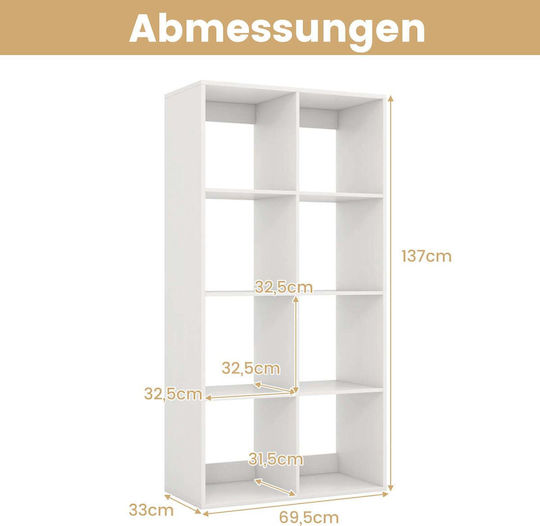 Bibliothek Weiß 137x33x69,5cm