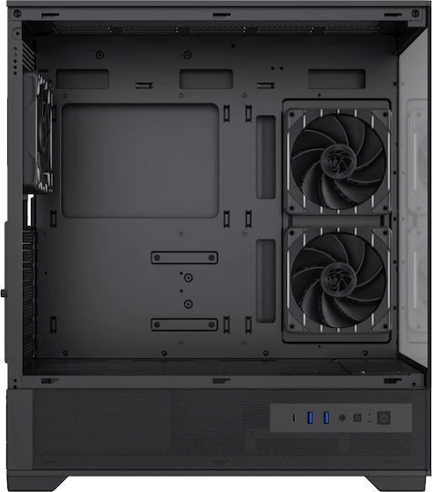 GameMax Vista 2 Gaming Midi Tower Computer Case with Side Window and ARGB Lighting Black
