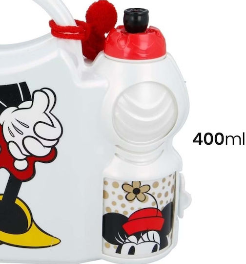 Minnie Mouse Set de mâncare pentru copii din plastic Mickey 0.4lt Alb