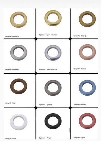 Inele de Plastic pentru Perdele Rotunde 1 Bucată Φ Auriu Lucios 20mm