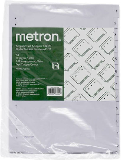 Separatoare Indici 1-12 Gri Metron