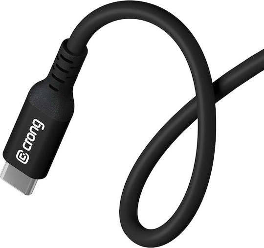 Crong Link Cablu USB 2.0 Braided USB-C Masculin - USB-C 100W PD Negru 2m