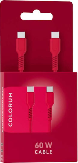 Colorum USB 2.0 Cable USB-C male - USB-C 60W PD Ροζ 1.8m CK60-CC-02