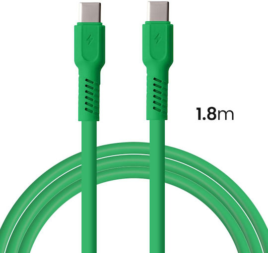 Colorum Cablu USB 2.0 USB-C Masculin - USB-C 60W PD Verde 1.8m CK60-CC-04