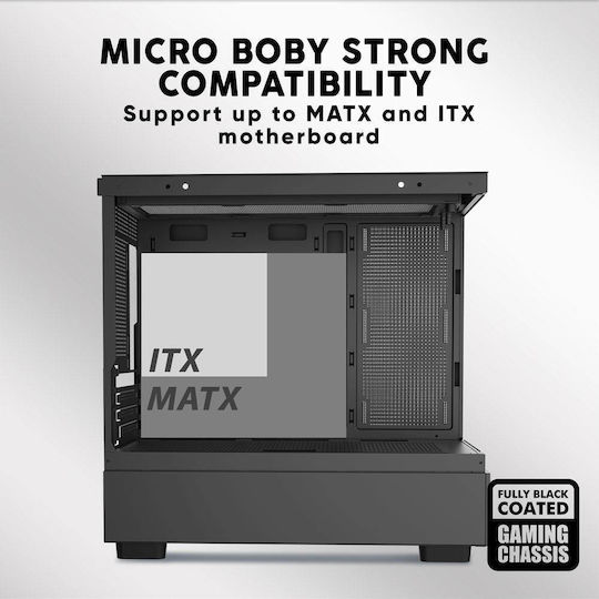 Armaggeddon Aquaron Duplex Pro Gaming Micro Tower Computer Case with Black Side Window