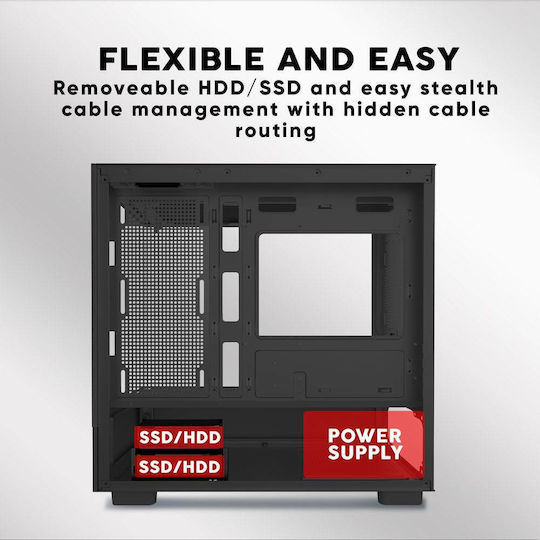 Armaggeddon Aquaron Duplex Pro Gaming Micro Tower Computer Case with Black Side Window