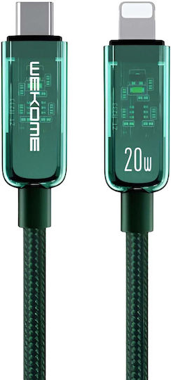 WK Редовна USB-C към Lightning кабел 20W Зелен 1.2м (WK-WDC-181_GREEN)