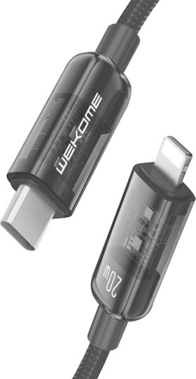 WK LED USB-C to Lightning Cable 20W Μαύρο 1.2m (WK-WDC-181_BLACK)