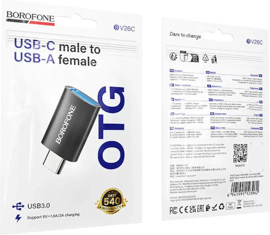 Borofone Konverter USB-C männlich zu USB-A weiblich 1Stück