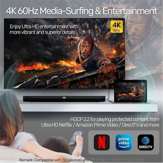 Unitek Μετατροπέας USB-C / HDMI / DisplayPort / Thunderbolt 3 male σε USB-C / HDMI / DisplayPort / Thunderbolt 3 female Ασημί 1τμχ V1412A