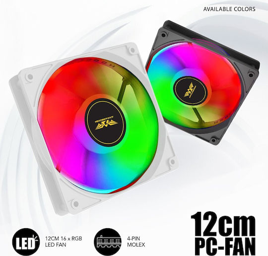 Armaggeddon Chroma Kit 3000 Case Fan 120mm with RGB Lighting and Connection 4-Pin Molex 5pcs White