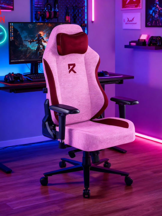 Redragon C505 Fabric Gaming Chair with Adjustable Arms Pink