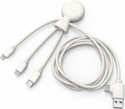 Xoopar USB to Lightning / Type-C / micro USB Cable Λευκό 1m