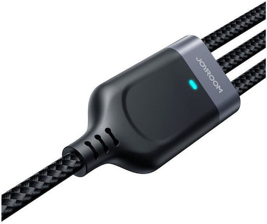 Joyroom LED / Braided USB to Lightning / Type-C / micro USB 0.3m 2.4A Cable