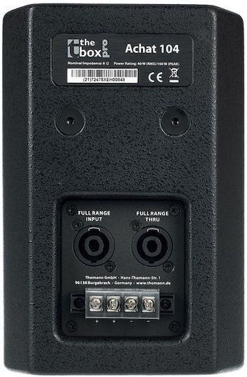 The Box Pro Achat 104 A Самоусилващ Говорител PA 50W με Woofer 4" 14.4x14.6x21.4εκ. σε Черен Χρώμα