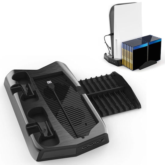 Cooling Fan, Charging Station και Rack Storage Organizer για PS5 / PS5 Digital Edition -Black