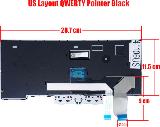 Tastatură Laptop Lenovo Thinkpad L14 Gen1 20u1 20u2 20u5 20u6 L14 Gen2 20x1 20x2 20x5 20x6 Sn20w67520-e1 Pk131h43a0 V191620as1gk Dh54t Ds71t 5n20w67724 Us Pointer Negru Cod.41106us