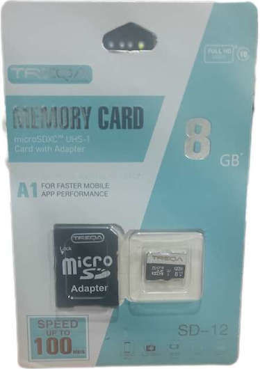 Treqa SD-12 SDHC 8GB U1 A1 UHS-I 100MB/s With Adapter
