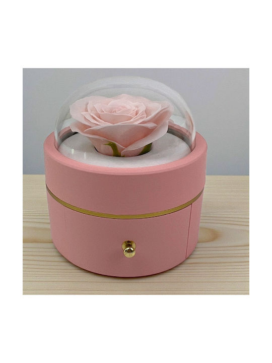 Pink Seife Rose In A Box Transparent Dome Chain Überraschung Anhänger