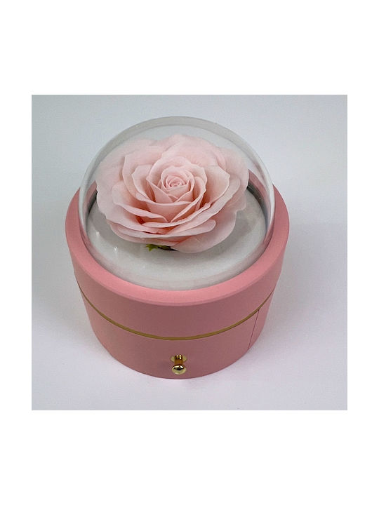 Pink Seife Rose In A Box Transparent Dome Chain Überraschung Anhänger