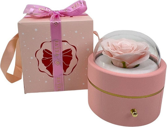 Pink Soap Rose In A Box Transparent Dome Chain Surprise Pendant