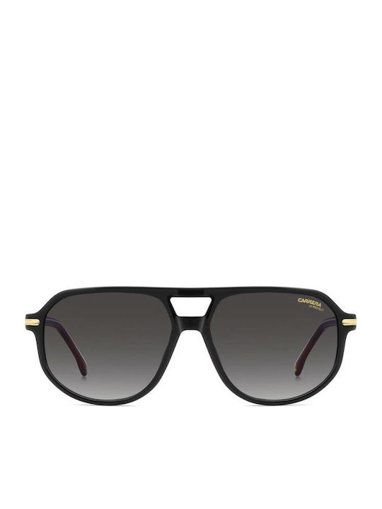 Carrera Unisex Sunglasses With Black Horn-Rimmed Frame And Grey Gradient Lens 375/S OIT/9O