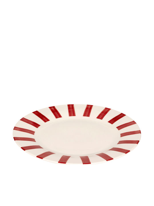 S-d Cheri Plate Shallow made of Porcelain Red with Diameter 27cm