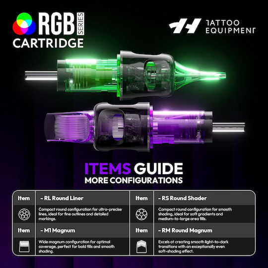 Set 50 Ace De Tatuaj Profesionale De Unică Folosință Hawink #12 Rgb Rotunde Standard Magnum 0.35 Mm 6 Tipuri Modul Ac 3rl 5rl 7rl 7rm 9rm 15rm Accesorii Din Oțel Inoxidabil Pentru Începători Artiști En20-fg-50kit-u