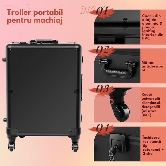 Geantă cosmetică Negru Înălțime: 22.5 cm x Lățime: 50 cm x Adâncime: 40 cm