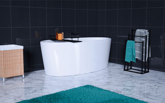Freistehender Kleiderständer Badezimmer Dreifach ​41x84cm Inox Schwarz