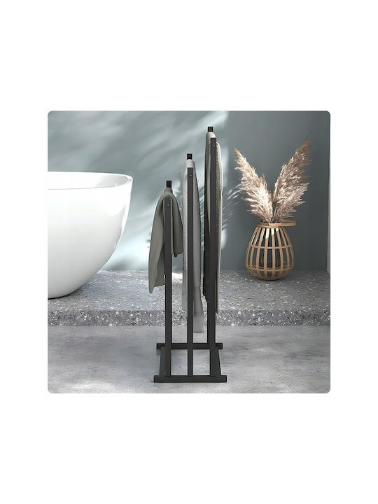 Raft de haine de Baie Triplu ​41x84cm Inox Negru