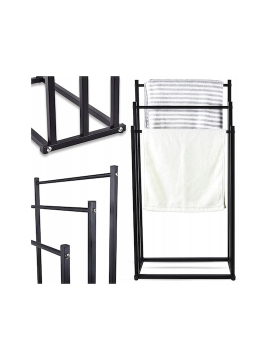 Raft de haine de Baie Triplu ​41x84cm Inox Negru