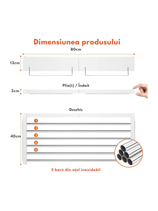 Uscătoare Rufe Pliere Perete Pentru Balcon Inox