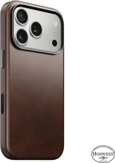 Nomad Rustic Back Cover Piele / Silicon 1.15mm Maro (iPhone 17 Pro Nokia 2.4)