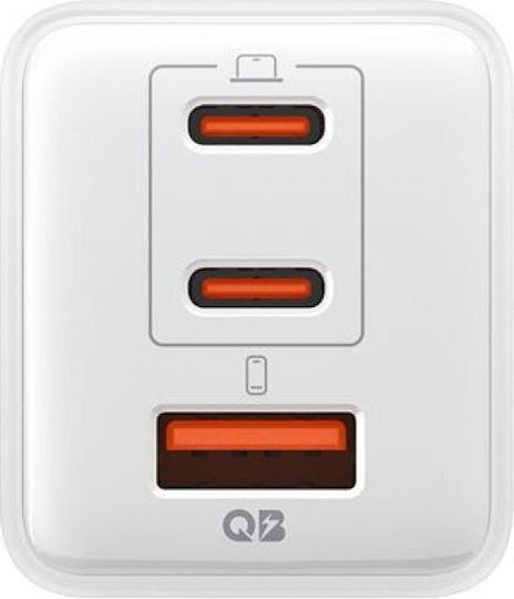 Spigen Ladegerät ohne Kabel mit USB-A Anschluss und 2 USB-C Anschlüsse 47W Stromlieferung Weißs (Essential)