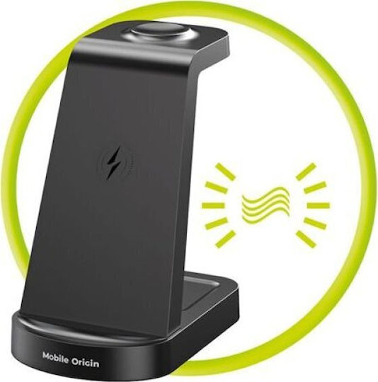 Mobile Origin Ασύρματος Φορτιστής (Qi Pad) 15W Μαύρος (PW13)