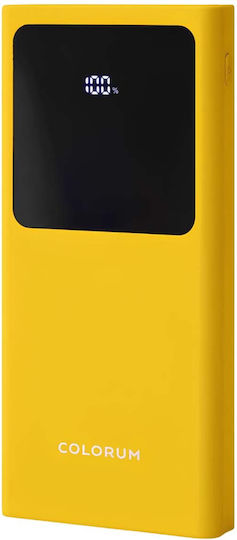 Colorum Power Bank 10000mAh 22.5W with 2 USB-A Ports and USB-C Port xYellow