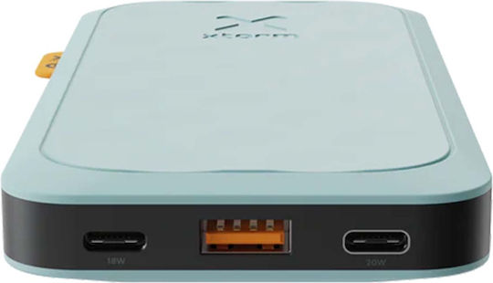 Xtorm Fuel Series Power Bank 10000mAh 20W με Θύρα USB-A και 2 Θύρες USB-C Teal Blue